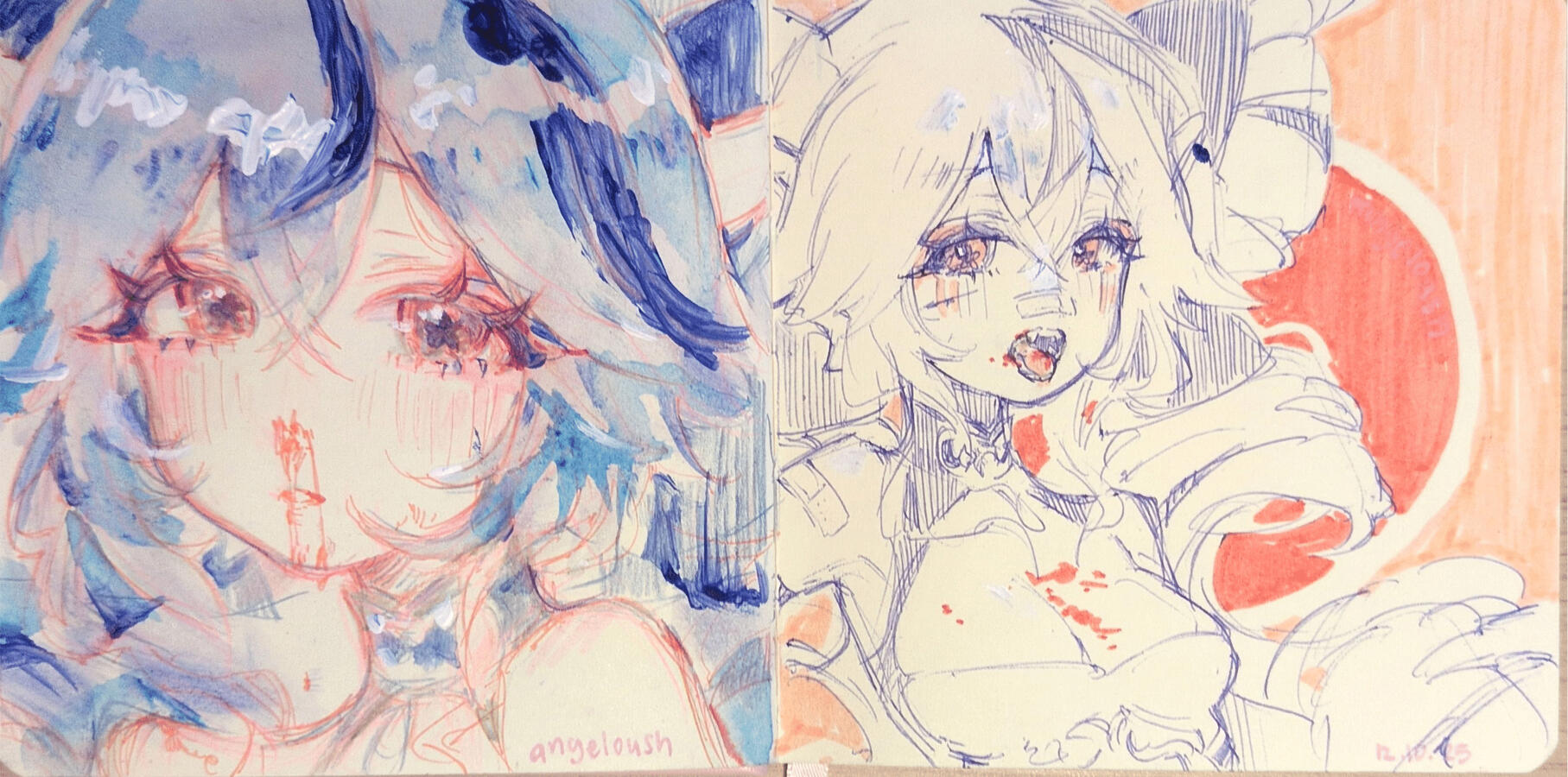 Untitled, gouache et feutre sur papier