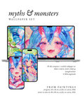 myths and monsters: jorōgumo & unmei no akai ito 4K wallpaper set