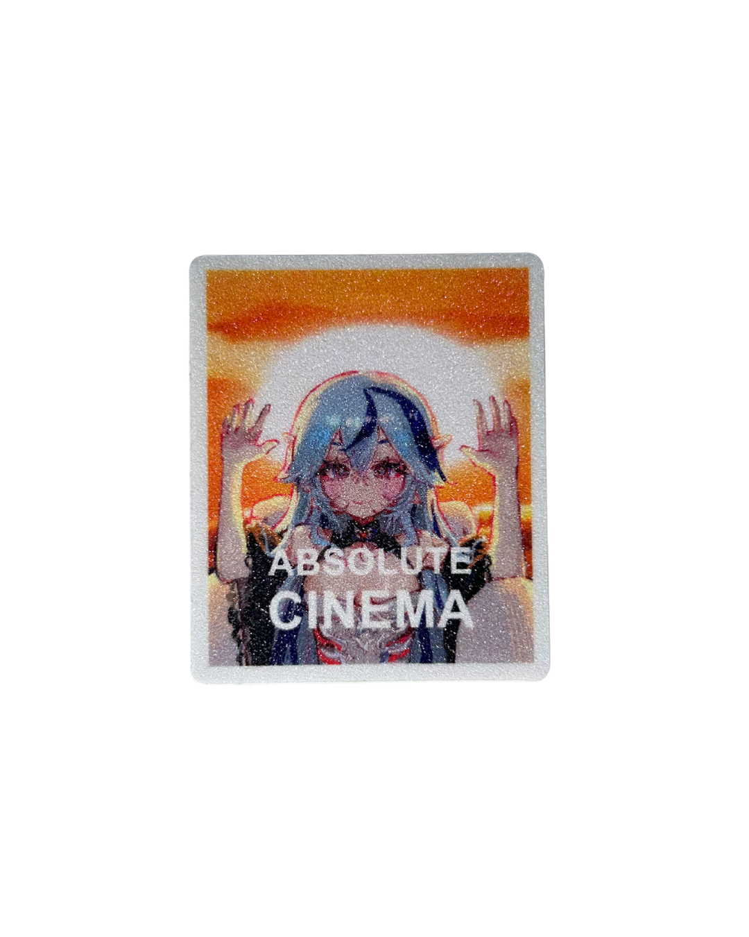 absolute cinema glitter sticker