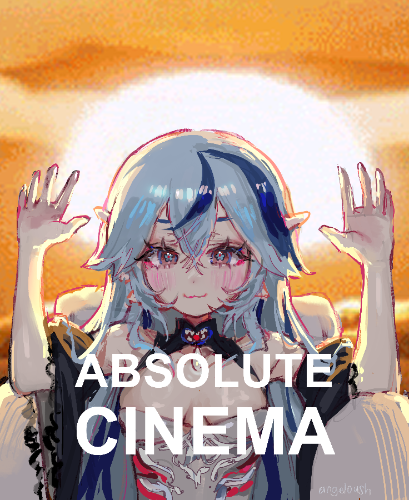 absolute cinema glitter sticker