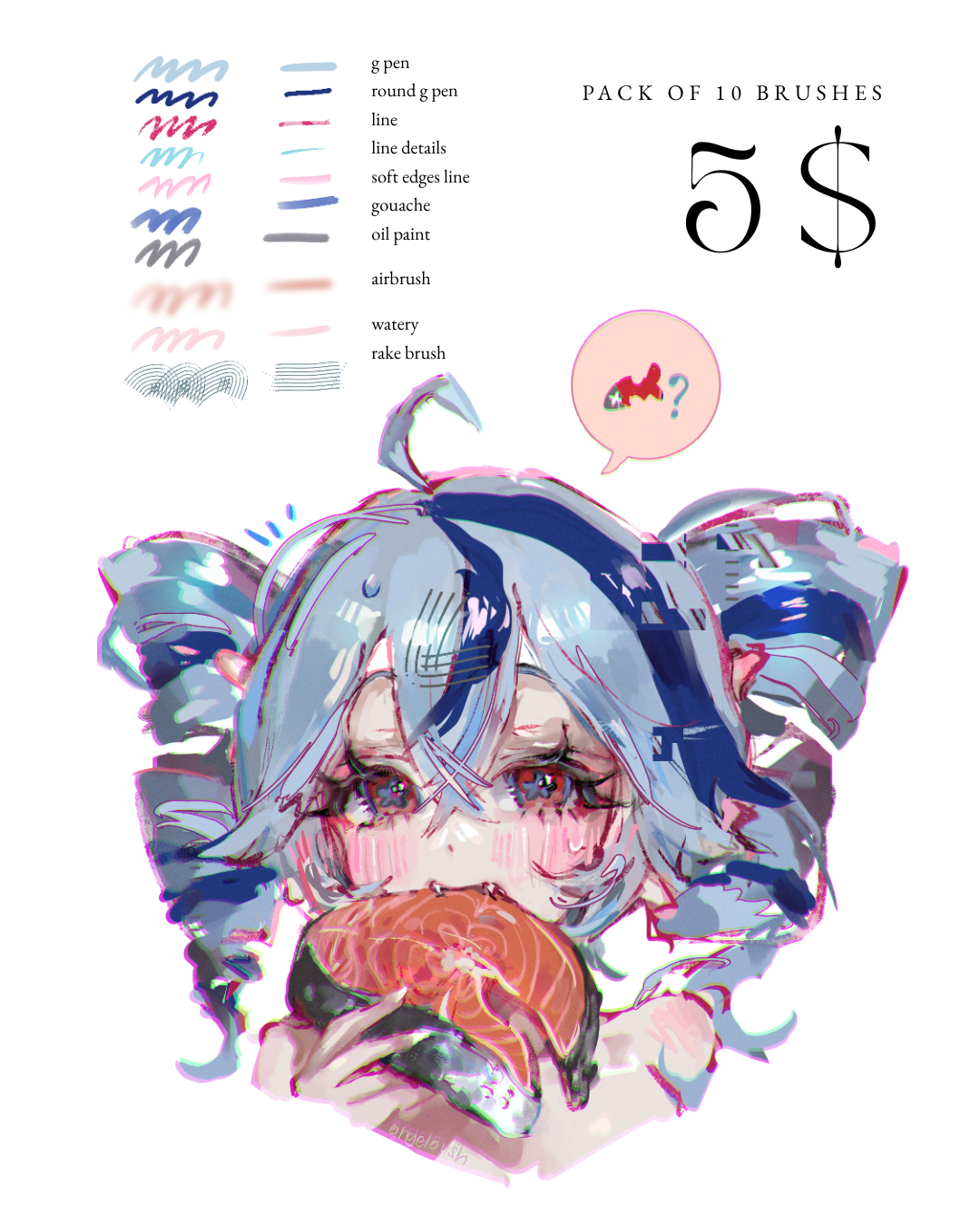 angeloush pack of 10 csp brushes
