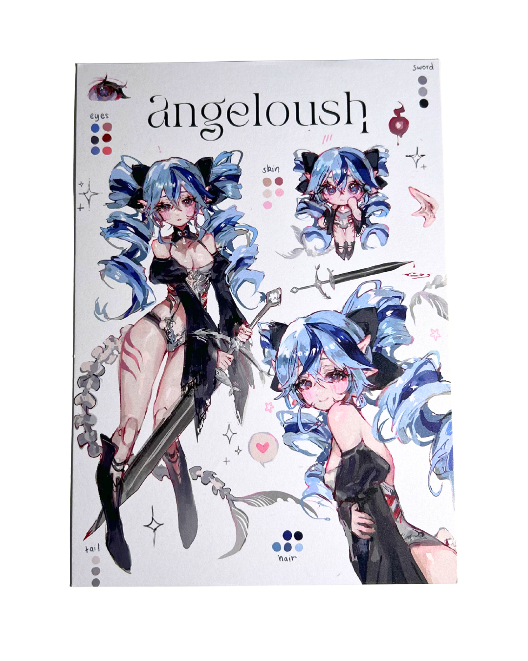 fish angeloush reference sheet A5 print
