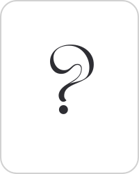 A white rounded square card or tile with a large black question mark centered on it.