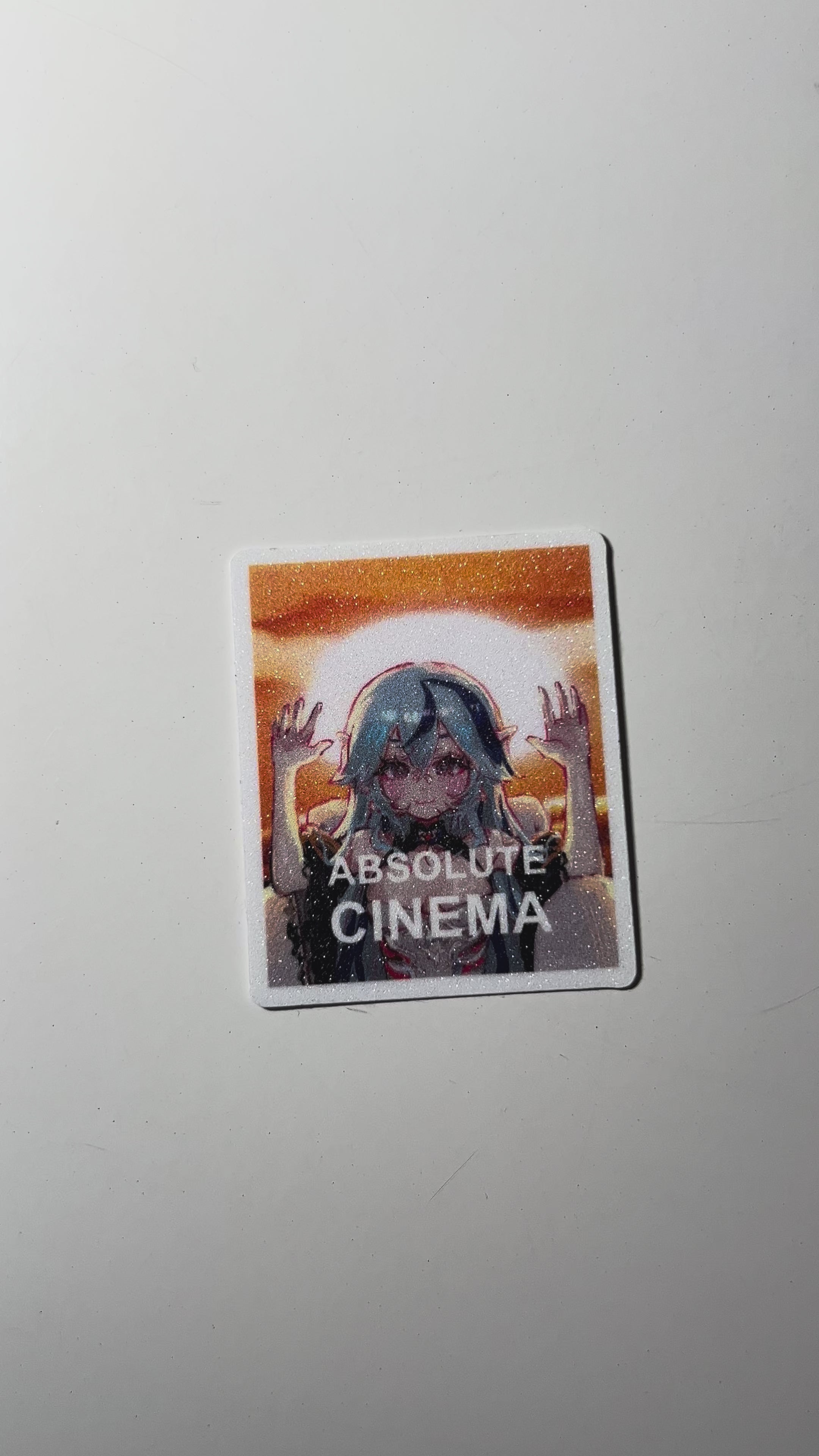 absolute cinema glitter sticker