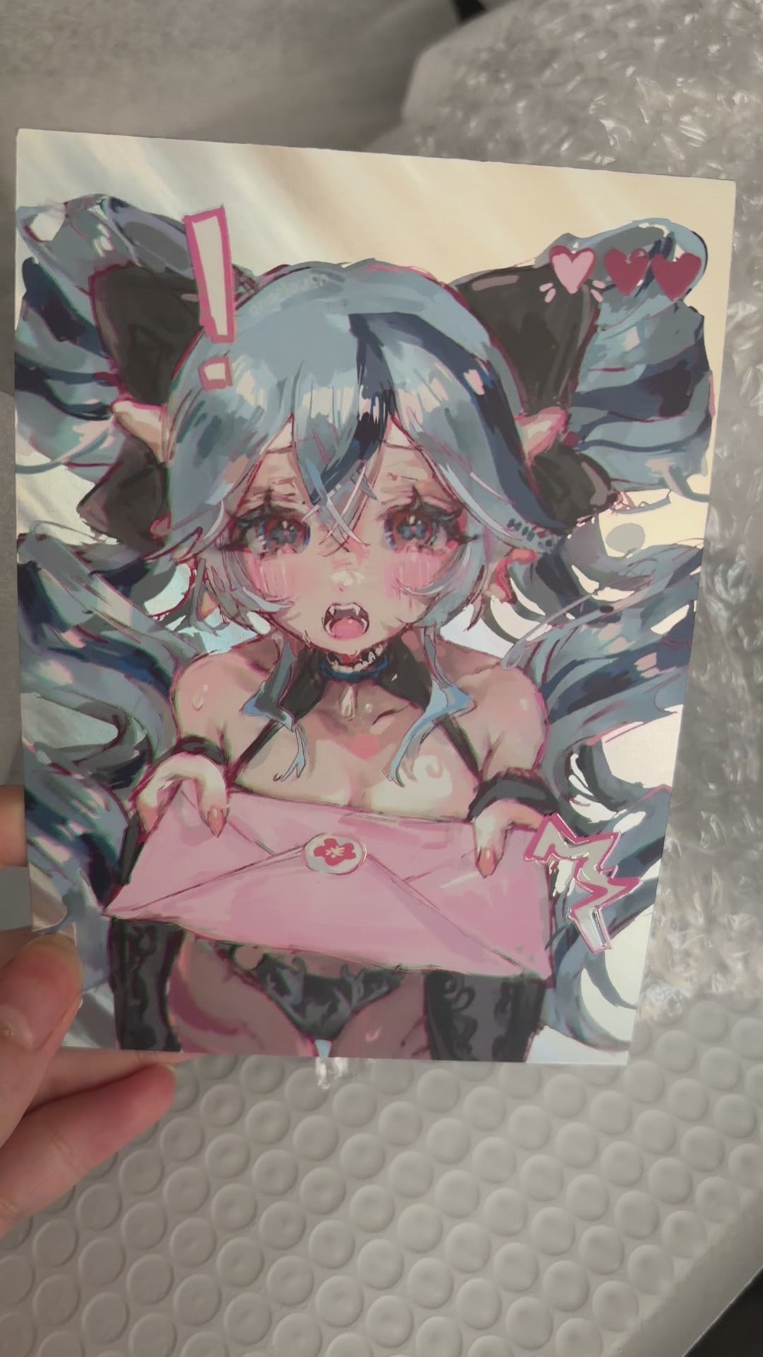 "will you join my mail club?" holographic + UV A6 print
