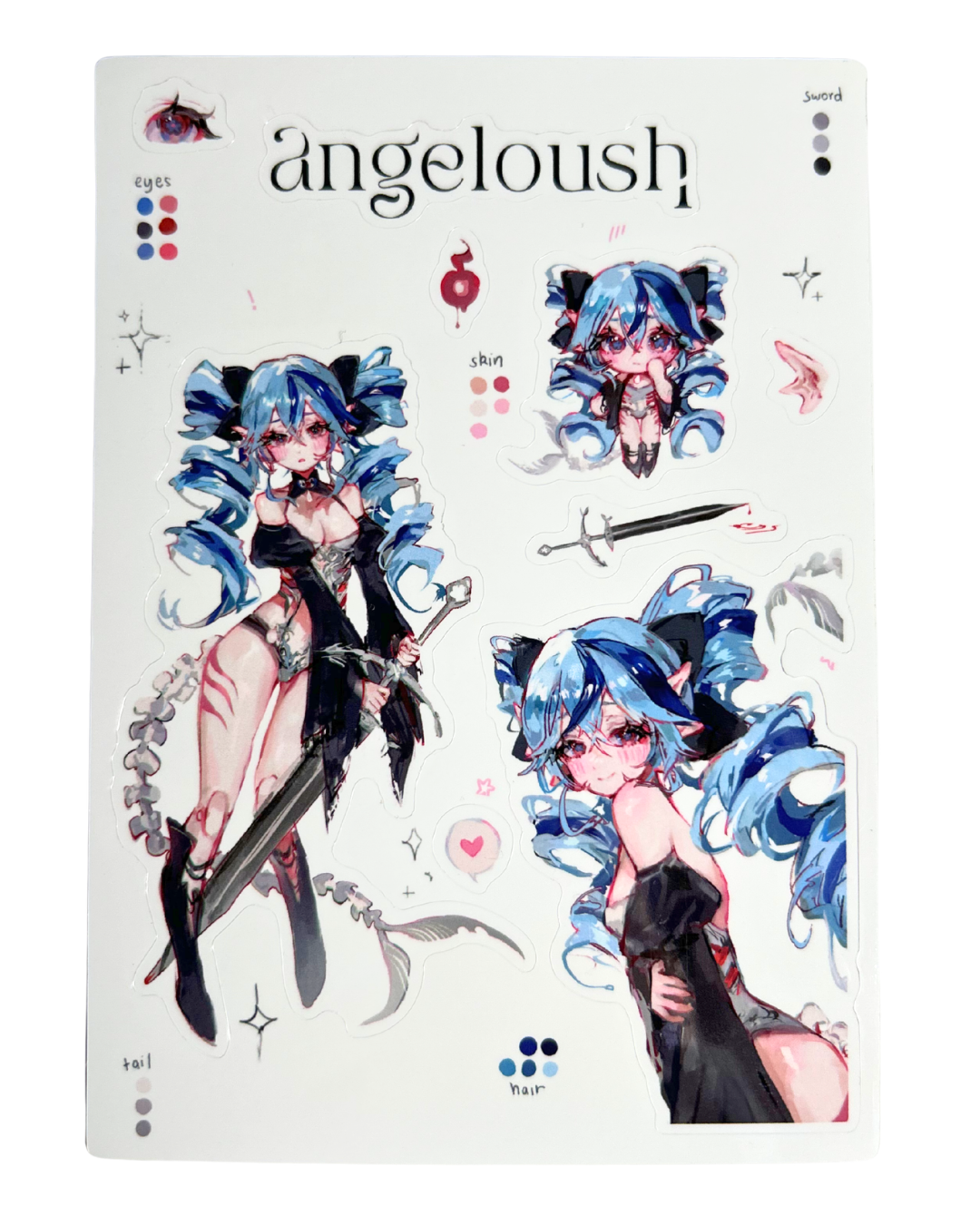 fish angeloush reference A6 sticker sheet